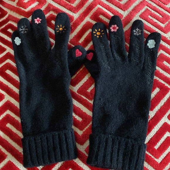 Moschino Lambswool Angora Stretch Embroidered Gloves Never Used Made in Italy - Picture 13 of 16